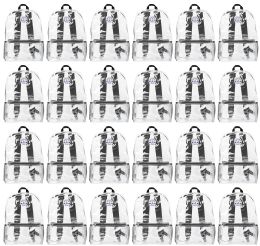 17 Inch Backpacks For Kids, Clear With Black Trim, 24 Pack