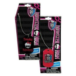 48 Wholesale Monster High Dog Tag Necklace