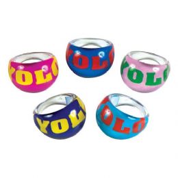 96 Pieces Acrylic Yolo Ring - Rings