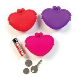 24 Units of Aww How Cute Heart Coin Purse - Leather Purses and Handbags