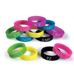 300 Pieces Skinny Silicone Texting Ring - Rings