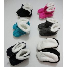 72 Wholesale Knitted Lined Booties W NoN-Slip Bottom