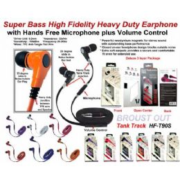 24 Wholesale Super Bass AntI-Tangle Flat Wire Stereo Earphone With Microphone Plus Volume Control