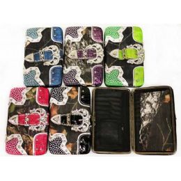 36 Pieces Western Buckle Design Camouflage Rhinestone Wallets - Wallets & Handbags