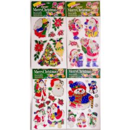 144 Wholesale Closeout Assorted Christmas Lazer Stickers