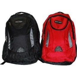 24 Pieces 19" Ballistic Nylon BackpacK-Red Only - Backpacks 18" or Larger