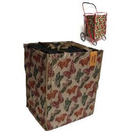 24 Wholesale Tapestry Shopping Cart LineR-Butterfly Pattern
