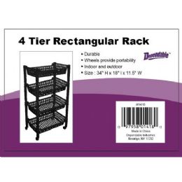 6 Wholesale 4 Tier Jumbo Rack On Wheels Black