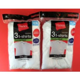 24 Pieces Hanes Boy's 3 Pack White T- Shirts - Boys T Shirts