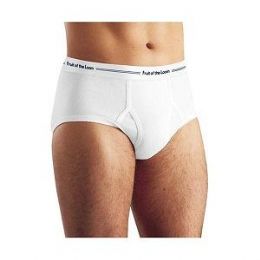 48 Pieces Famous Brand Men's 3pk White Briefs - Mens Underwear
