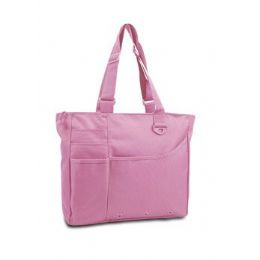 24 Wholesale Super Feature Tote - Light Pink