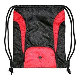 48 Wholesale Santa Cruz Drawstring Pack In Black And Red