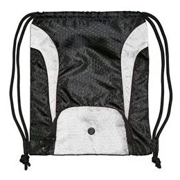 48 Pieces Santa Cruz Drawstring Pack In Black And White - Backpacks 15" or Less