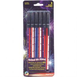 36 Wholesale Pentech United We Stand Ball Point Pens 6pk