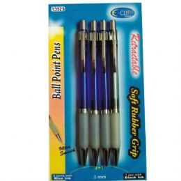 48 Pieces Soft Rubber Grip Ball Point Pen 4pk - Pens