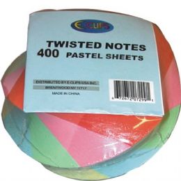 48 Wholesale Twisted Note Paper - Pastel Colors 400 Sheets