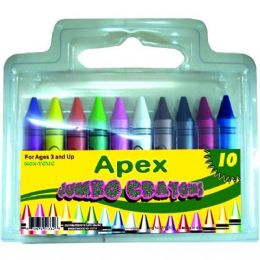 60 Wholesale Apex Jumbo Crayons 10ct
