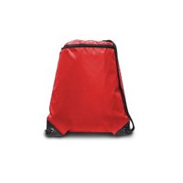 60 Wholesale Zipper Drawstring Backpack - Red