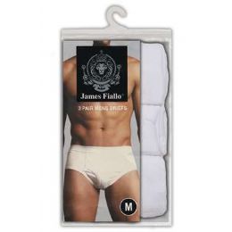 48 Pieces Mens 3 Pack White Briefs - Mens Underwear