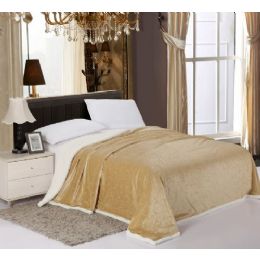 12 Wholesale Sherpa & Velboa Carved Reversible Blanket Queen Size