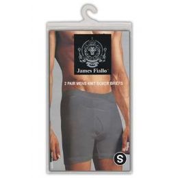 72 Pieces Men's 2 Pack Cotton Knit Boxer Briefs - Mens Underwear