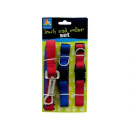 24 Wholesale 8ft Leash + 2 Collars Set