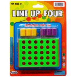 96 Wholesale 4.25" Line Up Four Board Game On Blister Card, 2 Assrt