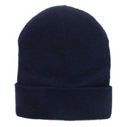 36 Pieces Unisex Plain Navy Blue Beanie Hat - Winter Beanie Hats