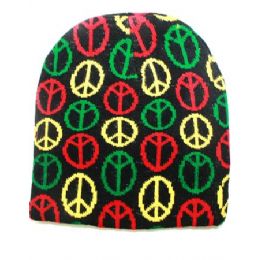 36 Pieces Peace Sign Winter Beanie Hat - Winter Beanie Hats