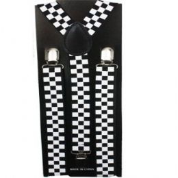 48 of Checkered Suspender In Black And White