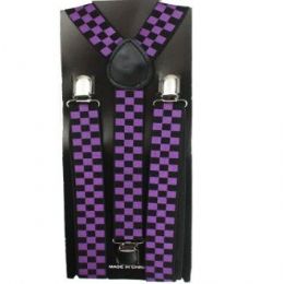 48 of Checkered Suspender In Purple And Black