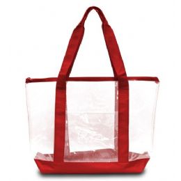 50 Wholesale Clear Tote Bag Clear/red