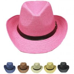 24 Pieces Paper Straw Banded Unisex Western Cowboy Hat Set - Cowboy & Boonie Hat
