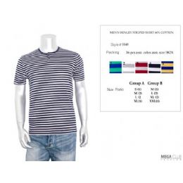 36 Wholesale Mens Henley Striped Shirt 60% Cotton In Size Chart A Only