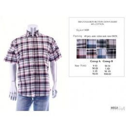 48 Wholesale Mens Fashion Button Down Shirts 60% Cotton Size Scale B Only