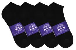 24 Units of Yacht & Smith Men's No Show Terry Ankle Socks, Cotton. Size 10-13 Black Bulk Pack - Mens Ankle Sock