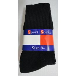 240 Pairs 3pr Ladies Crew Socks 9-11 [black] - Womens Crew Sock