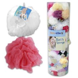 144 Wholesale 45 Gram Bath Sponge In Freestanding Floor Display