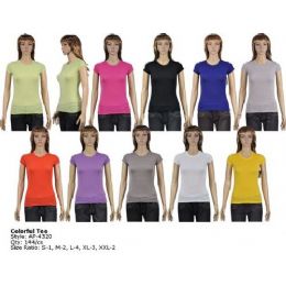144 Wholesale Ladies T-Shirt Black Only