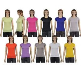 144 Wholesale Ladies T-Shirt White Only