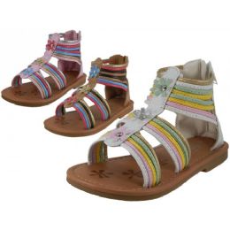 36 Pairs Girl's Gladiator With Back Zipper Sandals - Girls Sandals