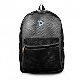 36 Pieces 18 Inch Mesh Backpack Black - Backpacks 18" or Larger