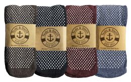 24 Pairs Yacht & Smith Men's Thermal Non Slip Gripper Bottom Tube Socks - Men's Slipper Socks