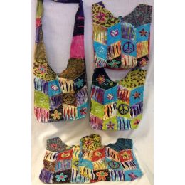 10 Pieces Handmade Nepal Hobo Bags Owl Patch Design - Handbags