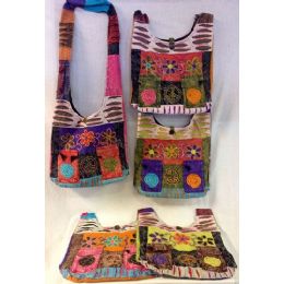 10 Pieces Handmade Nepal Hobo Bags 3 Flowers 2 Pockets Design - Handbags