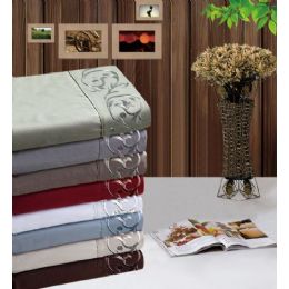 12 Wholesale Manhattan Light Embroidered Sheet Sets In Queen