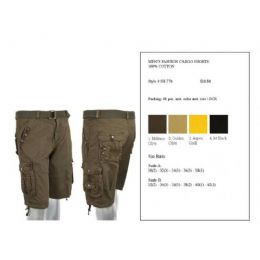 24 of Mens Fashion Cargo Shorts 100% Assorted Colors