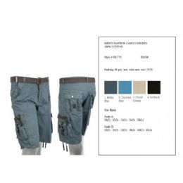 24 Wholesale Mens Fashion Cargo Shorts 100% Cotton