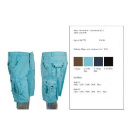 48 Wholesale Mens Fashion Cargo Shorts 100% Cotton