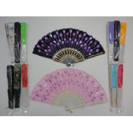 40 Pieces Folding Fan With Sequins - Home Decor